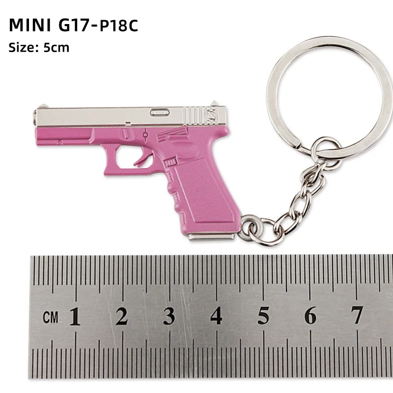 Game Keychain Jewelry Weapon Mini Gun Model Metal Pendant Key Chain Fashion Bag Car Key Holders Gift For Kids Men