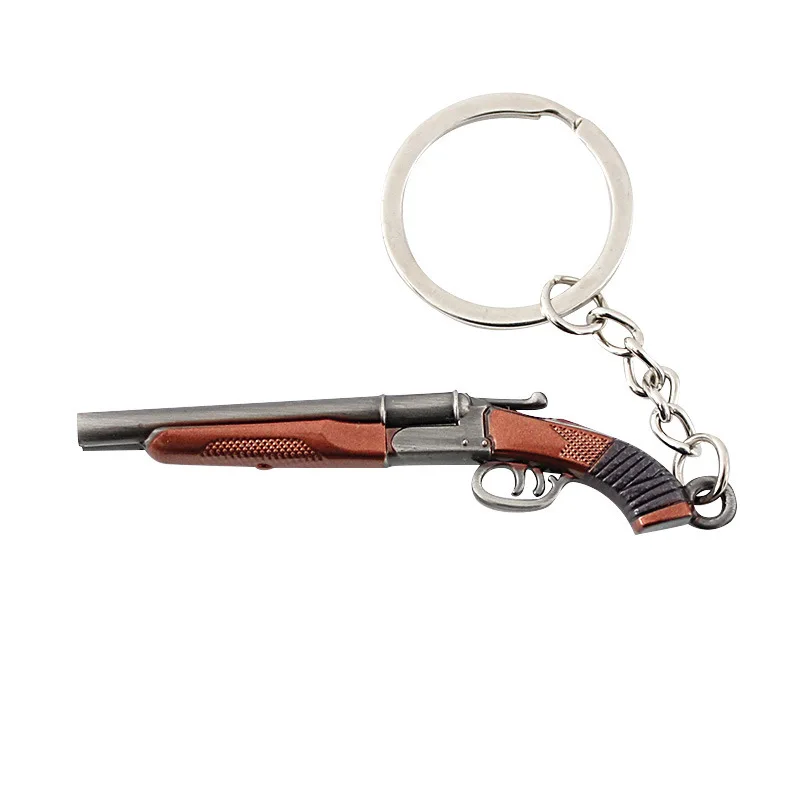 Game Keychain Jewelry Weapon Mini Gun Model Metal Pendant Key Chain Fashion Bag Car Key Holders Gift For Kids Men
