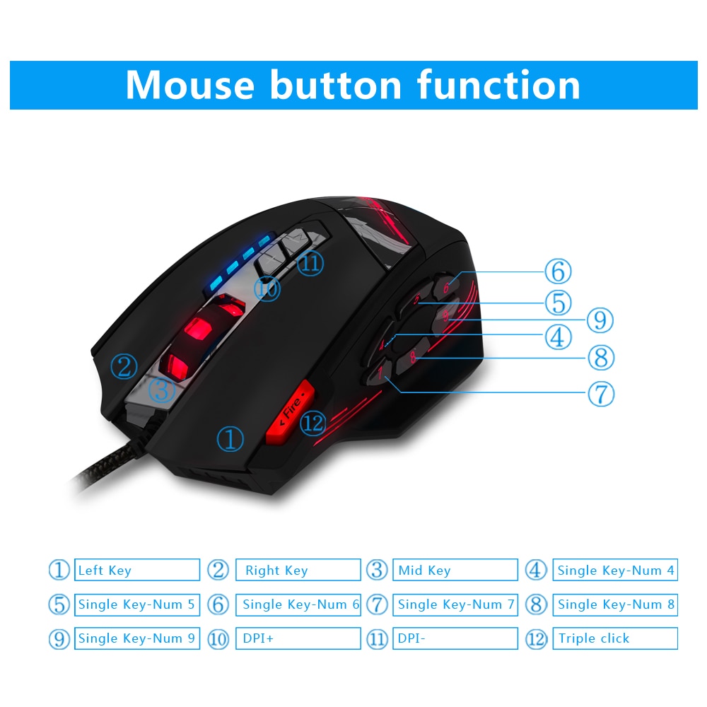 Gamer Mouse LED Lights Optical Device Gamer Mouse LED Lights Optical Device
