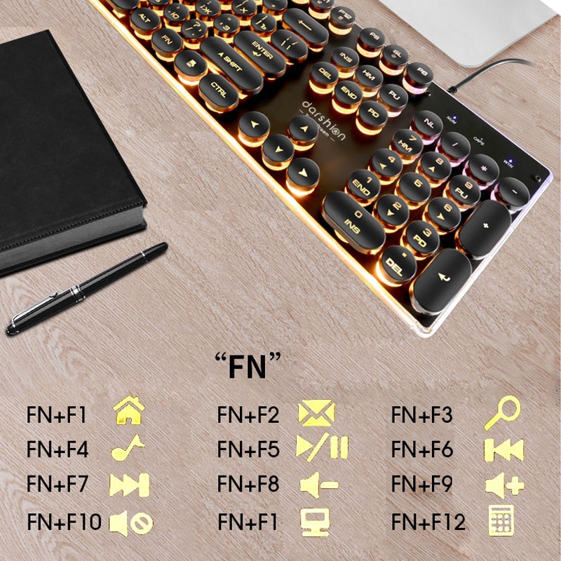 Gaming Backlit Keyboard Round Keys Gaming Backlit Keyboard Round Keys