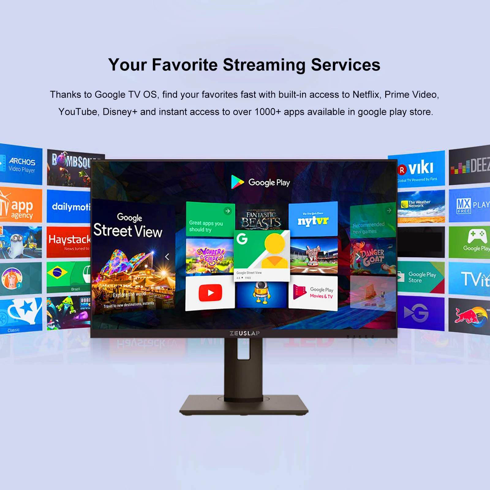 Gaming IPS Monitor 27 Inch 2K 165Hz QHD LED Smart TV System with Speaker for PC Computer and Gaming Use
