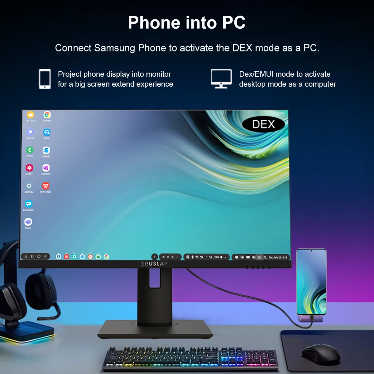 Gaming IPS Monitor 27 Inch 2K 165Hz QHD LED Smart TV System with Speaker for PC Computer and Gaming Use
