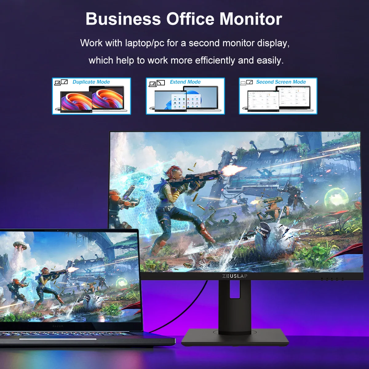 Gaming IPS Monitor 27 Inch 2K 165Hz QHD LED Smart TV System with Speaker for PC Computer and Gaming Use