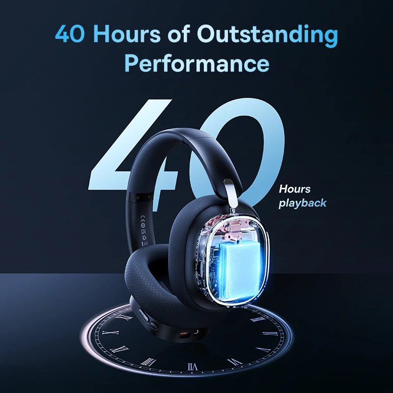 Gaming Wireless Headphone with Mic Over-Ear Headphones Bluetooth 5.3 40mm Driver 2.4G/Wireless/Cable RGB Headsets