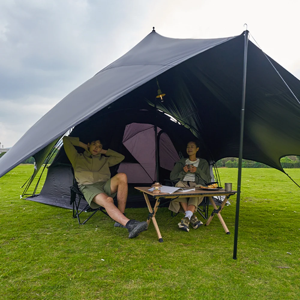 Garden Camping Black Coating Tarp Rainproof And UV Resistant Large Space Sunshade Hexagonal Butterfly Sun Shelters Garden Camping Black Coating Tarp Rainproof And UV Resistant Large Space Sunshade Hexagonal Butterfly Sun Shelters