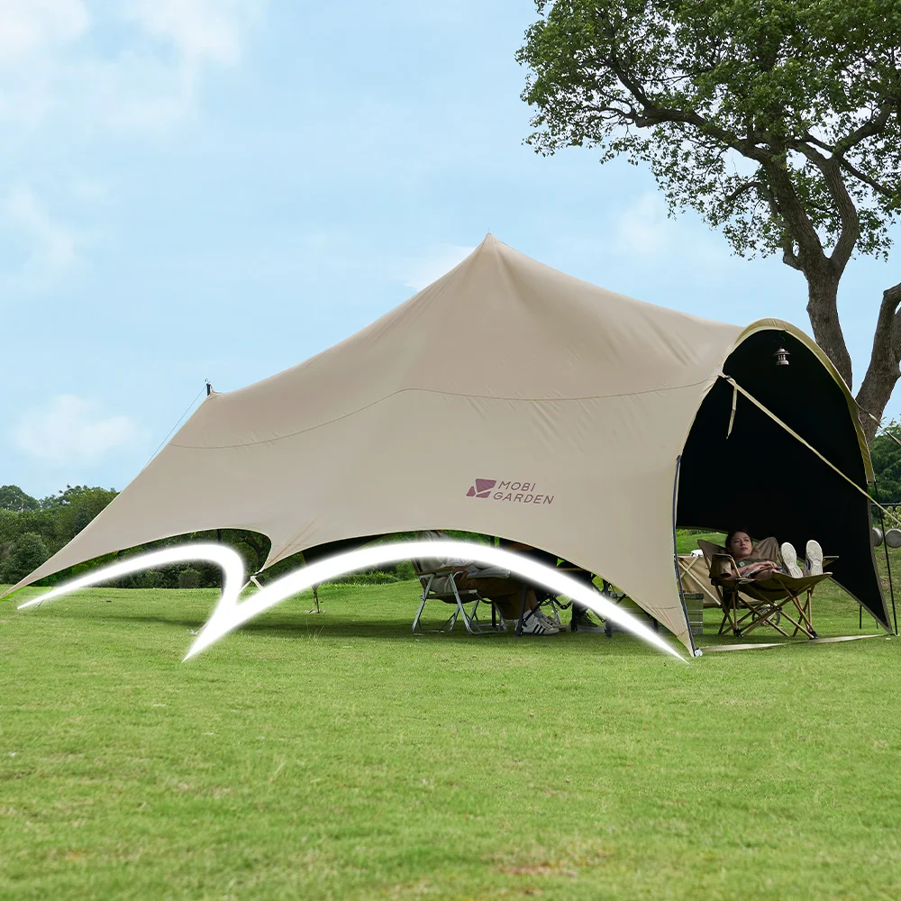 Garden Camping Black Coating Tarp Rainproof And UV Resistant Large Space Sunshade Hexagonal Butterfly Sun Shelters Garden Camping Black Coating Tarp Rainproof And UV Resistant Large Space Sunshade Hexagonal Butterfly Sun Shelters