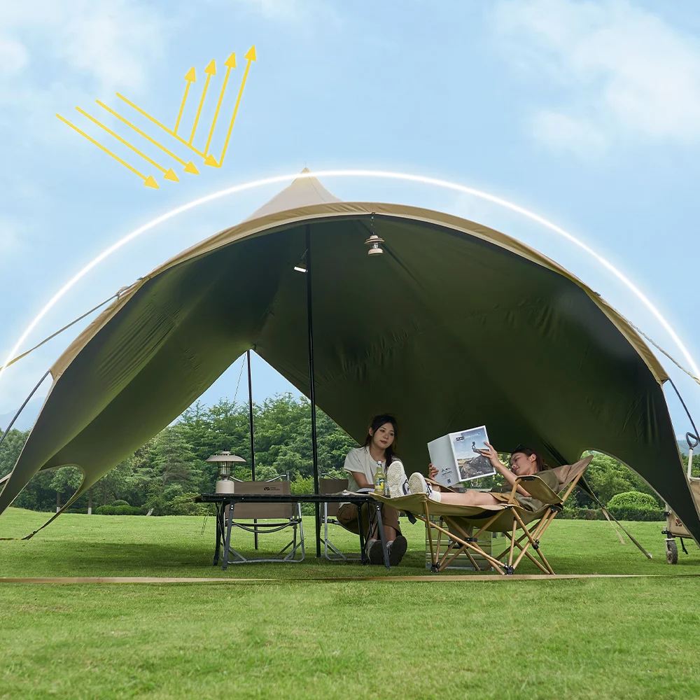 Garden Camping Black Coating Tarp Rainproof And UV Resistant Large Space Sunshade Hexagonal Butterfly Sun Shelters Garden Camping Black Coating Tarp Rainproof And UV Resistant Large Space Sunshade Hexagonal Butterfly Sun Shelters