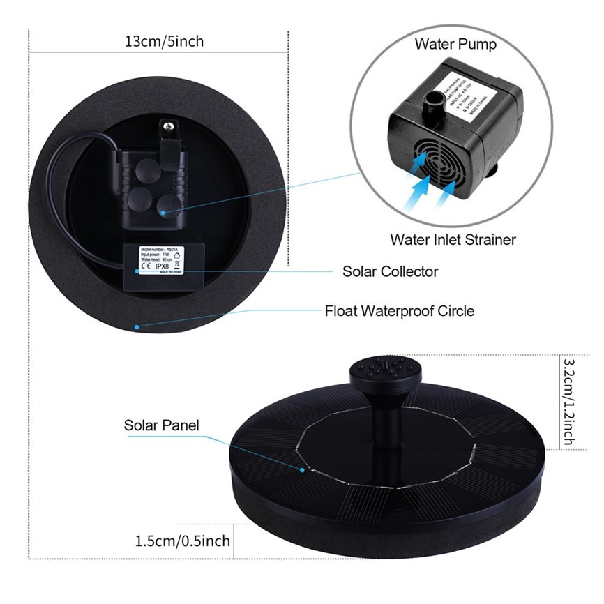 Garden Fountains Solar Submersible Pump Garden Fountains Solar Submersible Pump