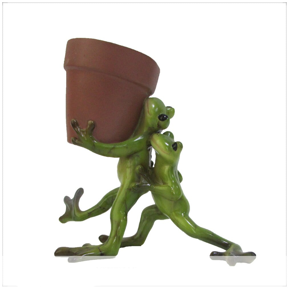 Garden Resin Frog Plant Pot