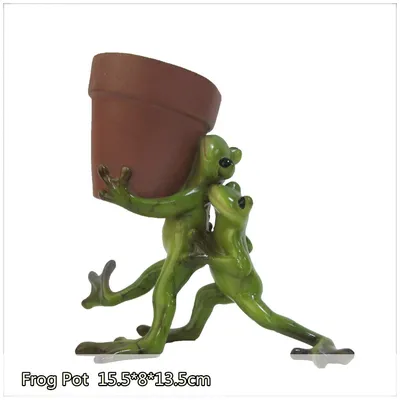 Garden Resin Frog Plant Pot