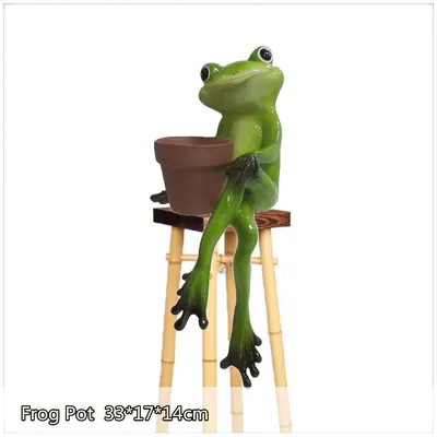 Garden Resin Frog Plant Pot