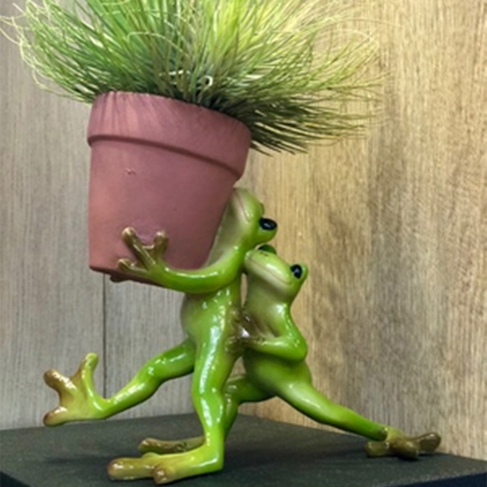 Garden Resin Frog Plant Pot