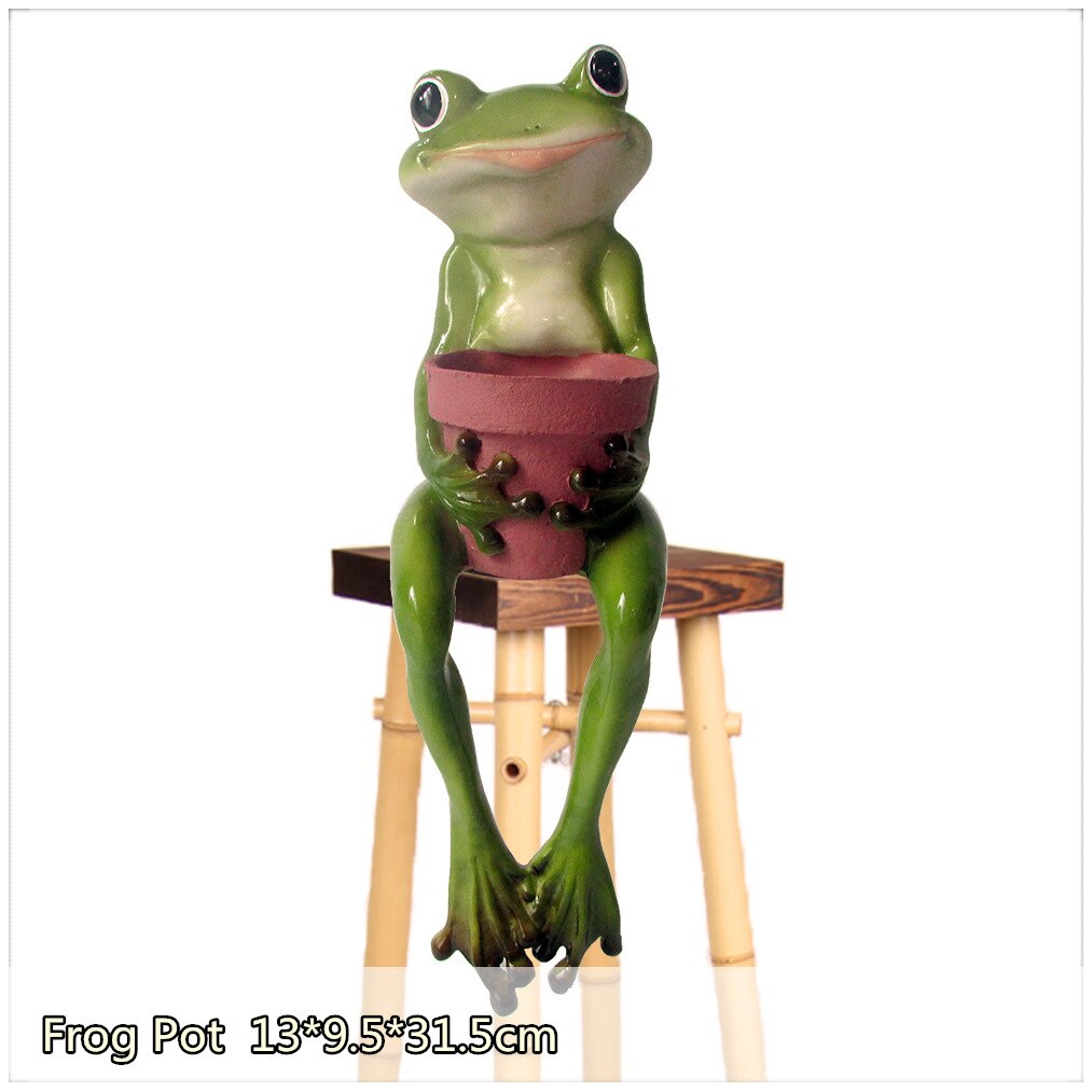 Garden Resin Frog Plant Pot
