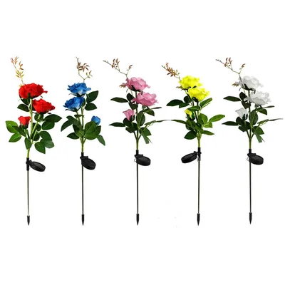 Garden Waterproof Solar Rose Flower Garden Waterproof Solar Rose Flower