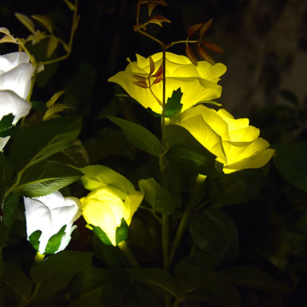 Garden Waterproof Solar Rose Flower Garden Waterproof Solar Rose Flower