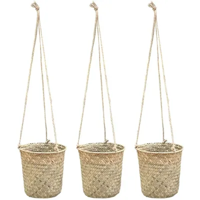 Garden Wicker Hanging Baskets (3pcs)