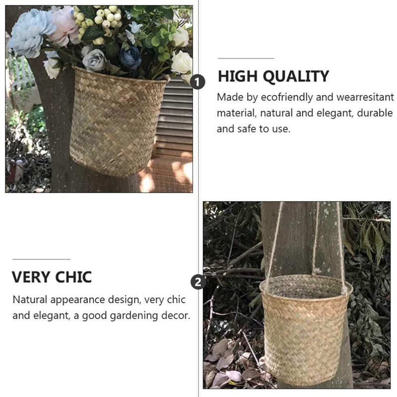 Garden Wicker Hanging Baskets (3pcs)