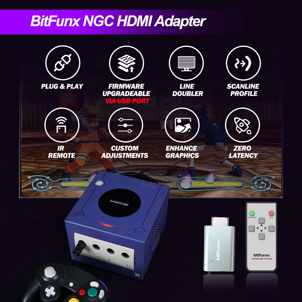 GC Video HDMI Adapter Digital AV to HDMI GC2HDMI for Nintendo Gamecube NGC DOL-001 Game Console GC Video HDMI Adapter Digital AV to HDMI GC2HDMI for Nintendo Gamecube NGC DOL-001 Game Console