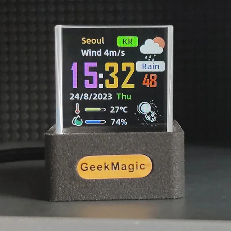 GeekMagic GIFTV Crystal Cube Photo Display Holographic Desktop Smart Weather Station Digital Clock with GIF Animations GeekMagic GIFTV Crystal Cube Photo Display Holographic Desktop Smart Weather Station Digital Clock with GIF Animations
