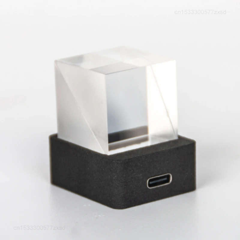 GeekMagic GIFTV Crystal Cube Photo Display Holographic Desktop Smart Weather Station Digital Clock with GIF Animations