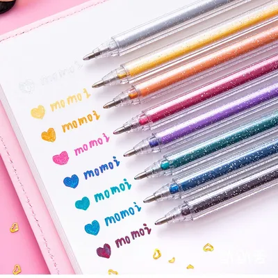 Gel Coloring Glitter Pen Set (8 Pcs)