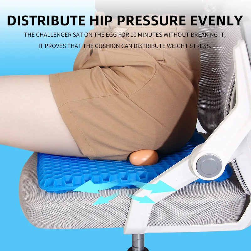 Gel Seat Cushion Summer Breathable Honeycomb Design For Pressure Relief Back Tailbone Pain – Home Office Wheelchair Gel Seat Cushion Summer Breathable Honeycomb Design For Pressure Relief Back Tailbone Pain – Home Office Wheelchair