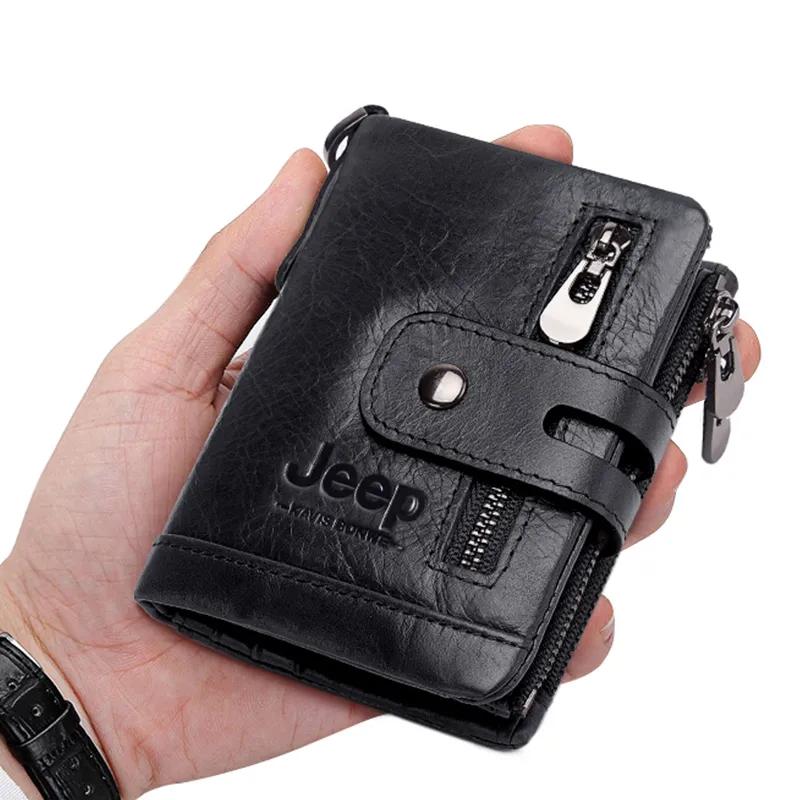 Genuine Cowhide Leather Men Wallet Small Mini Card Holder Vintage PORTFOLIO Portomonee Hasp Male Pockect Purse Fashion Genuine Cowhide Leather Men Wallet Small Mini Card Holder Vintage PORTFOLIO Portomonee Hasp Male Pockect Purse Fashion