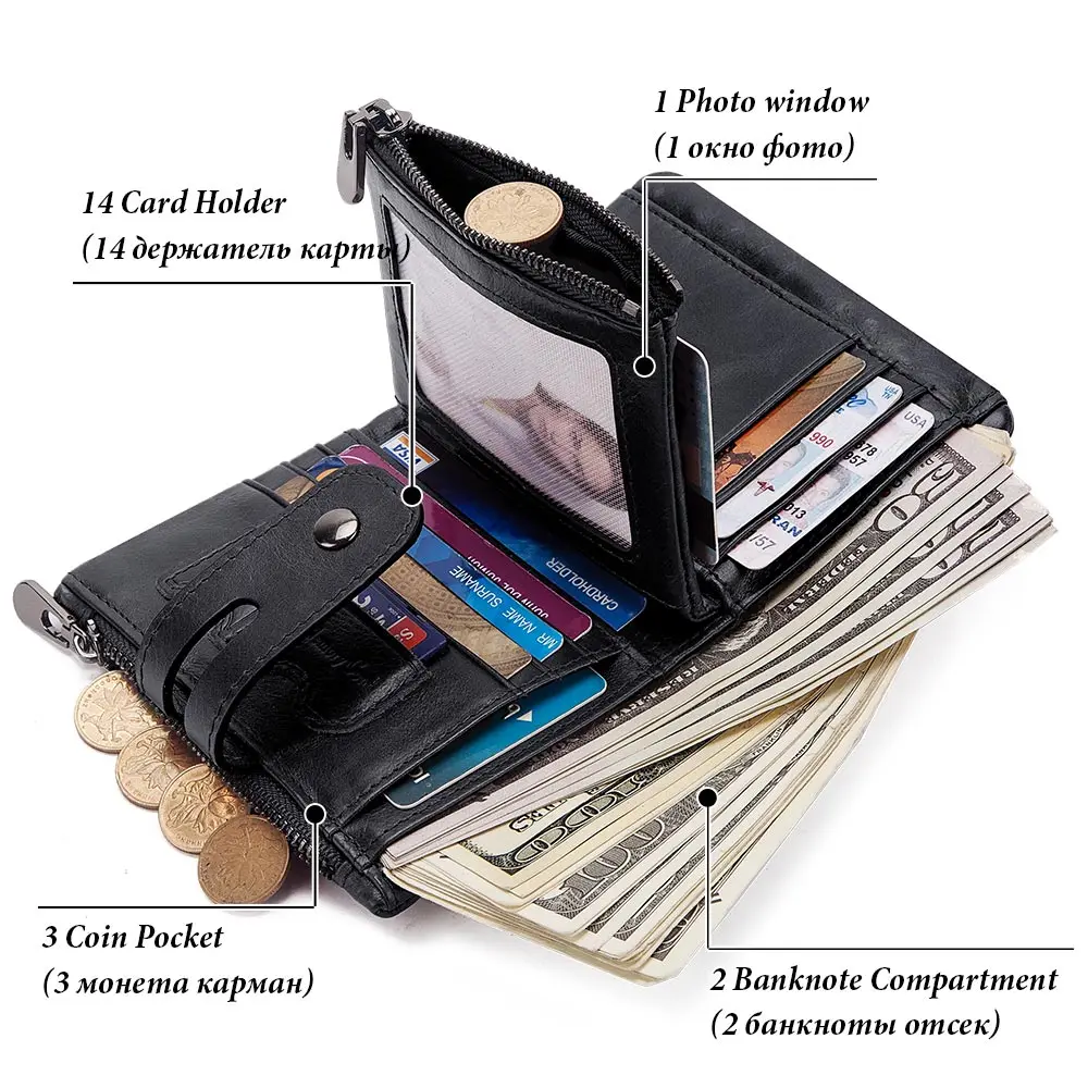 Genuine Cowhide Leather Men Wallet Small Mini Card Holder Vintage PORTFOLIO Portomonee Hasp Male Pockect Purse Fashion Genuine Cowhide Leather Men Wallet Small Mini Card Holder Vintage PORTFOLIO Portomonee Hasp Male Pockect Purse Fashion