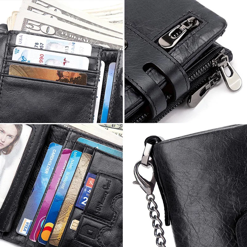 Genuine Cowhide Leather Men Wallet Small Mini Card Holder Vintage PORTFOLIO Portomonee Hasp Male Pockect Purse Fashion Genuine Cowhide Leather Men Wallet Small Mini Card Holder Vintage PORTFOLIO Portomonee Hasp Male Pockect Purse Fashion