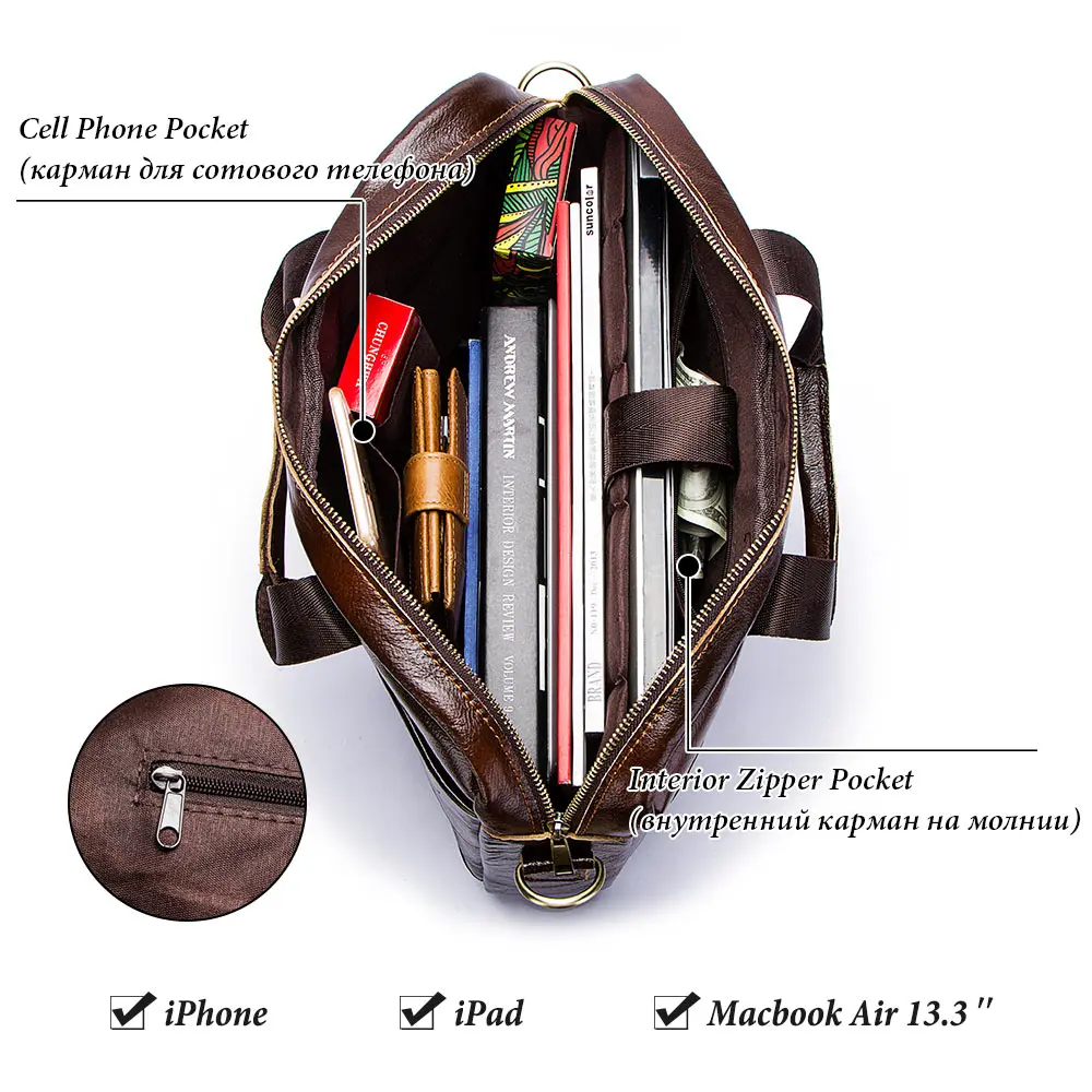 Genuine Leahther Men Briefcase Portable Office Handbag for Laptop Bag High Quality Business Messenger Shoulder Bags Genuine Leahther Men Briefcase Portable Office Handbag for Laptop Bag High Quality Business Messenger Shoulder Bags