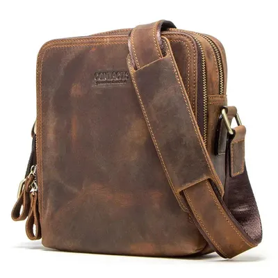 Genuine Leather Men's Messenger Bag Vintage Sling Shoulder Bags for 7.9″ iPad Mini High Quality Male Crossbody Bag Men Genuine Leather Men's Messenger Bag Vintage Sling Shoulder Bags for 7.9″ iPad Mini High Quality Male Crossbody Bag Men