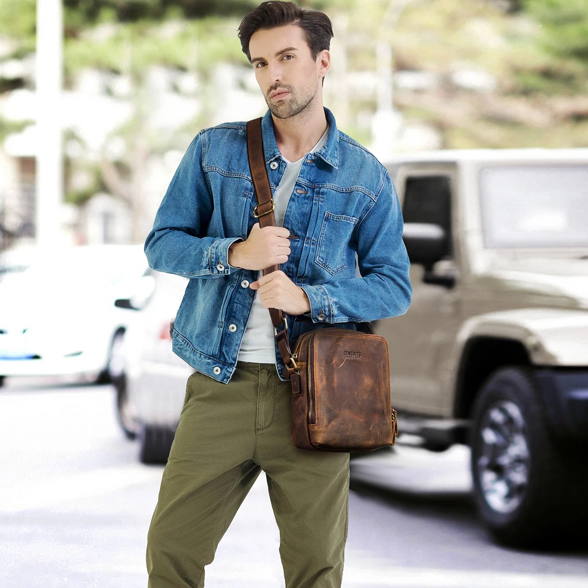 Genuine Leather Men's Messenger Bag Vintage Sling Shoulder Bags for 7.9″ iPad Mini High Quality Male Crossbody Bag Men Genuine Leather Men's Messenger Bag Vintage Sling Shoulder Bags for 7.9″ iPad Mini High Quality Male Crossbody Bag Men