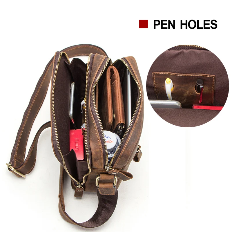 Genuine Leather Men's Messenger Bag Vintage Sling Shoulder Bags for 7.9″ iPad Mini High Quality Male Crossbody Bag Men Genuine Leather Men's Messenger Bag Vintage Sling Shoulder Bags for 7.9″ iPad Mini High Quality Male Crossbody Bag Men