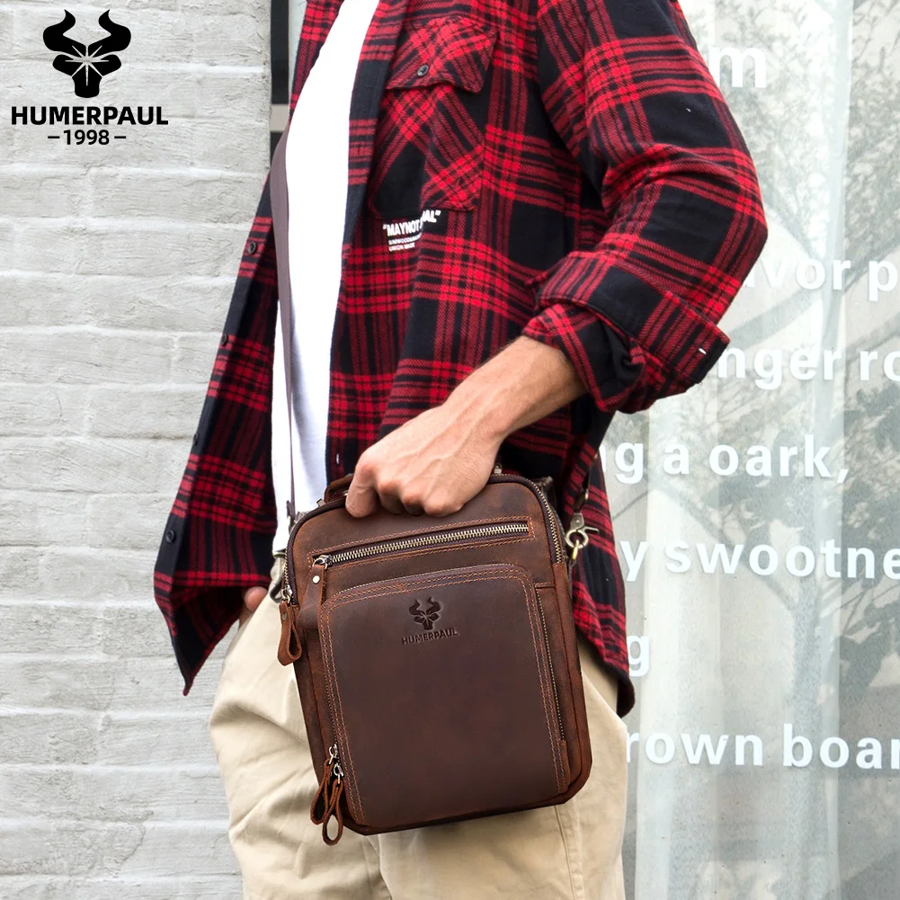 Genuine Leather Men's Shoulder Bag Vintage Cross Bags Large Capacity Male Messenger Tote Bag Travel Bolso Hombres Genuine Leather Men's Shoulder Bag Vintage Cross Bags Large Capacity Male Messenger Tote Bag Travel Bolso Hombres