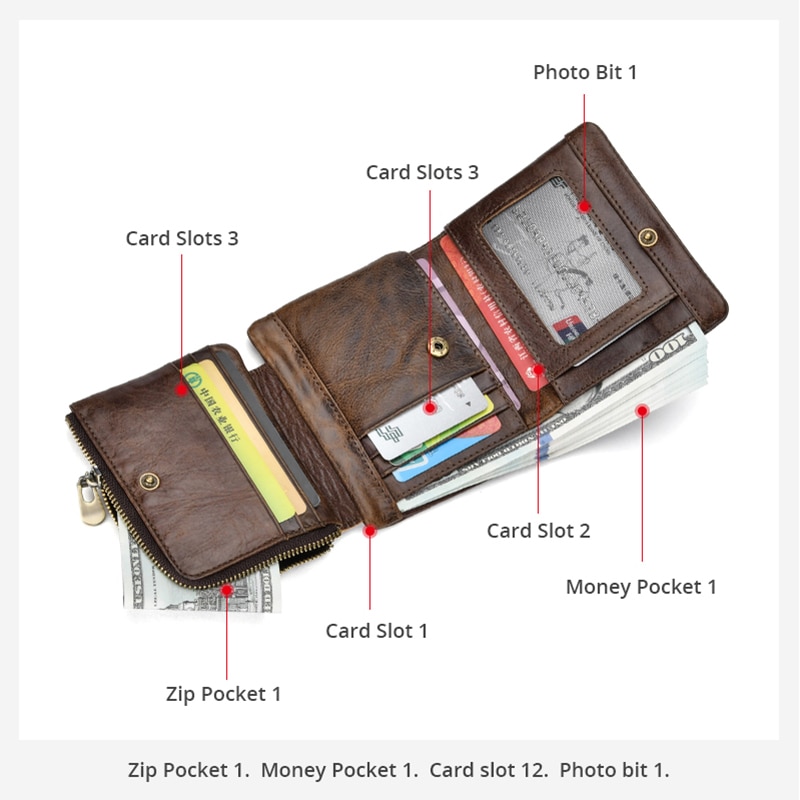 Genuine Leather Trifold Wallet Genuine Leather Trifold Wallet