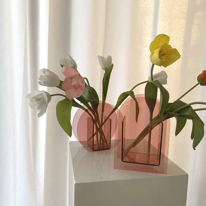 Geometric Acrylic Vase Home Decor