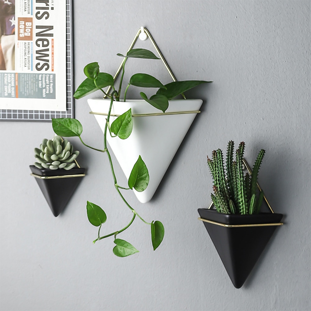 Geometric Hanging Triangle Wall Planter Geometric Hanging Triangle Wall Planter