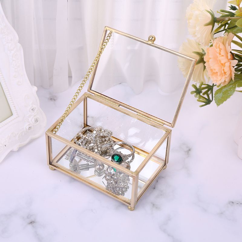 Geometric Vintage Glass Jewelry Box Geometric Vintage Glass Jewelry Box