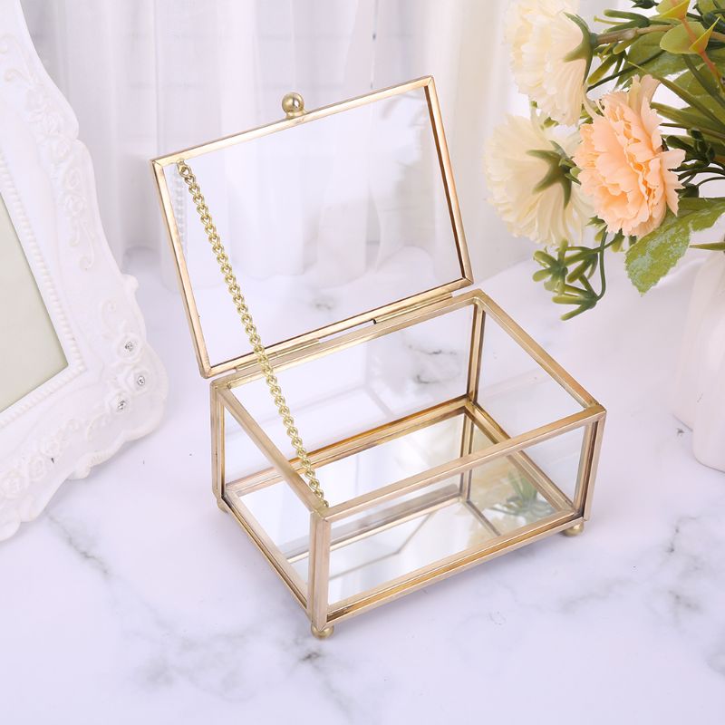 Geometric Vintage Glass Jewelry Box Geometric Vintage Glass Jewelry Box