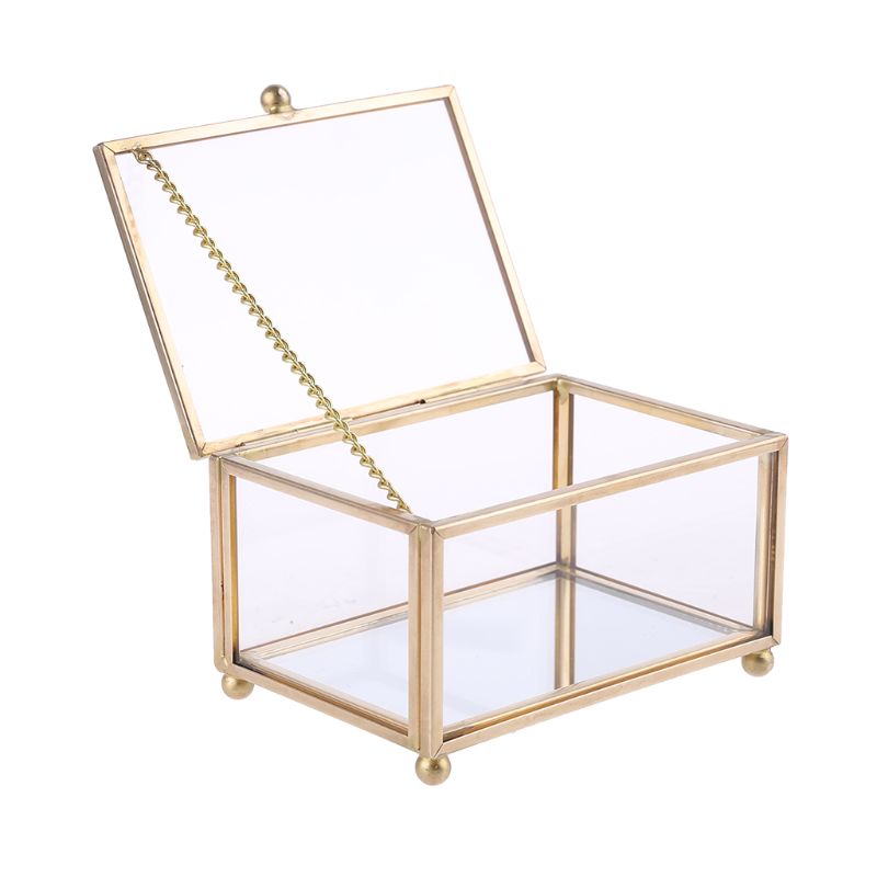 Geometric Vintage Glass Jewelry Box Geometric Vintage Glass Jewelry Box