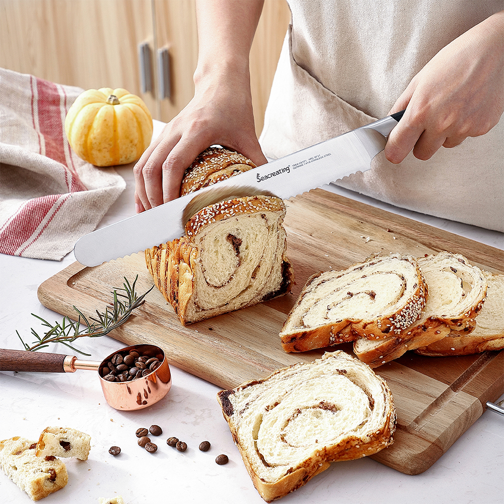 German Stainless Steel Serrated Sourdough Bread Knife German Stainless Steel Serrated Sourdough Bread Knife