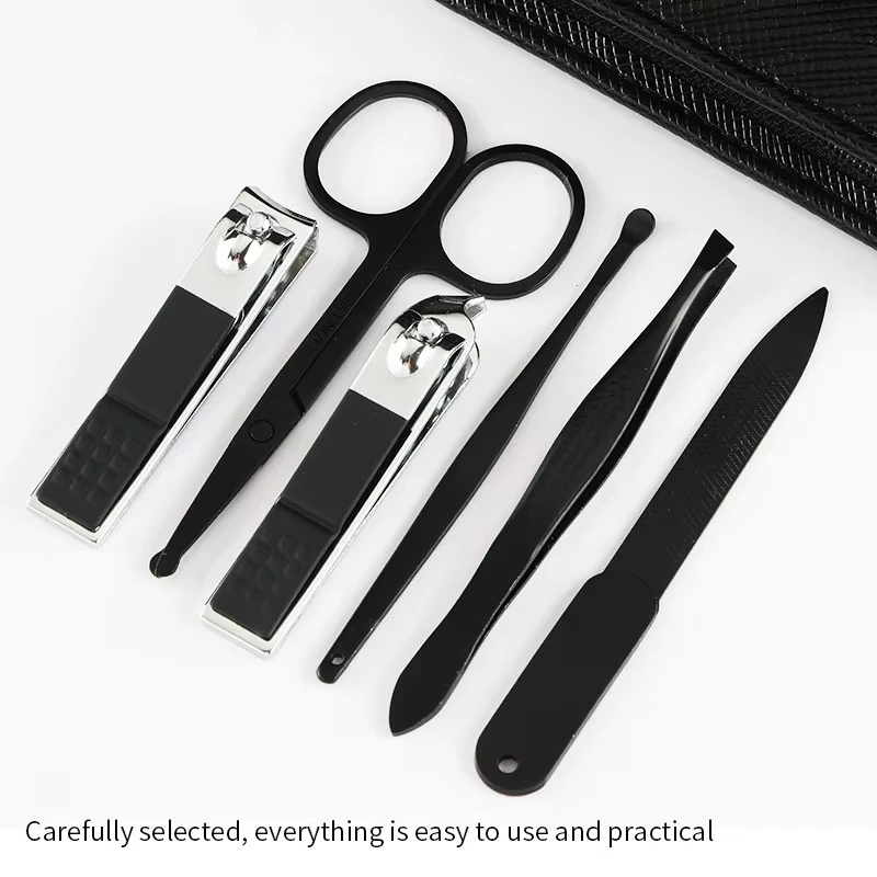 Germany 6 Pcs Portable Luxury Manicure Sets Pedicure Kits Bright Black Nail Clipper Set Personal Care Tools Eyebrow Germany 6 Pcs Portable Luxury Manicure Sets Pedicure Kits Bright Black Nail Clipper Set Personal Care Tools Eyebrow