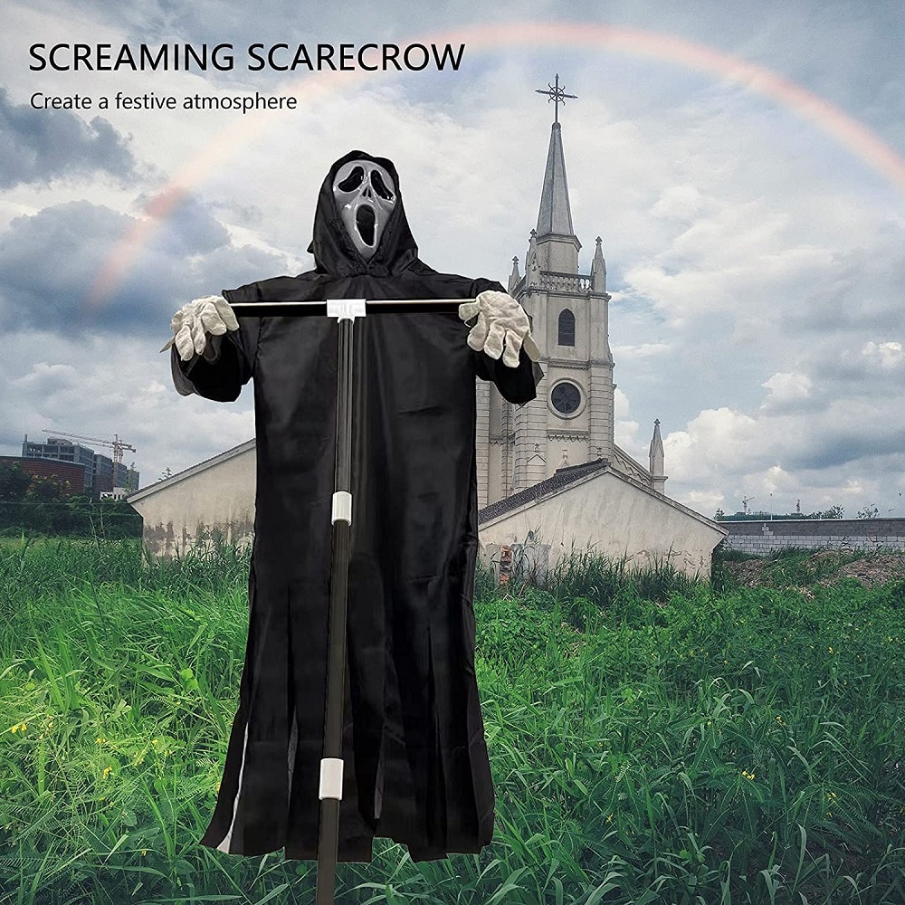 Ghost Face Scarecrow Halloween Decoration