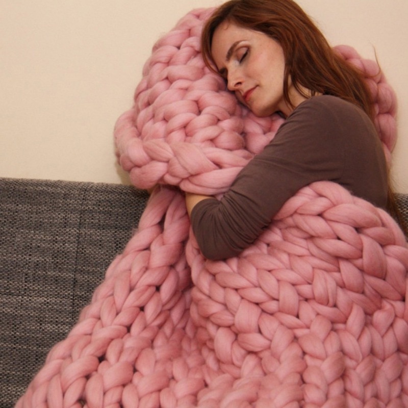 Giant Knit Blanket Acrylic Fabric Giant Knit Blanket Acrylic Fabric