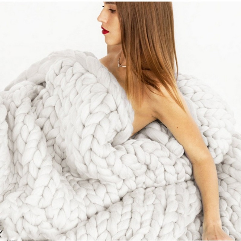 Giant Knit Blanket Acrylic Fabric Giant Knit Blanket Acrylic Fabric