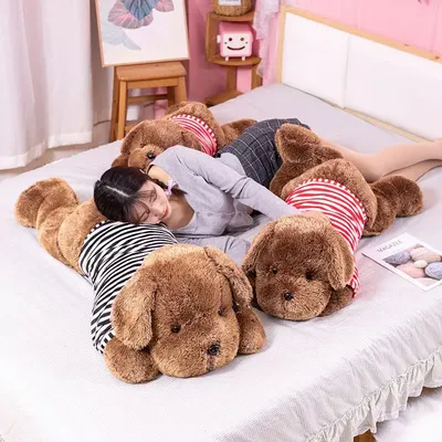Giant Plush Toy Big Sleeping Dog Stuffed Striped T-shirt Puppy Dog Soft Animal Toy Soft Pillow Baby Girls Birthday Gift Giant Plush Toy Big Sleeping Dog Stuffed Striped T-shirt Puppy Dog Soft Animal Toy Soft Pillow Baby Girls Birthday Gift