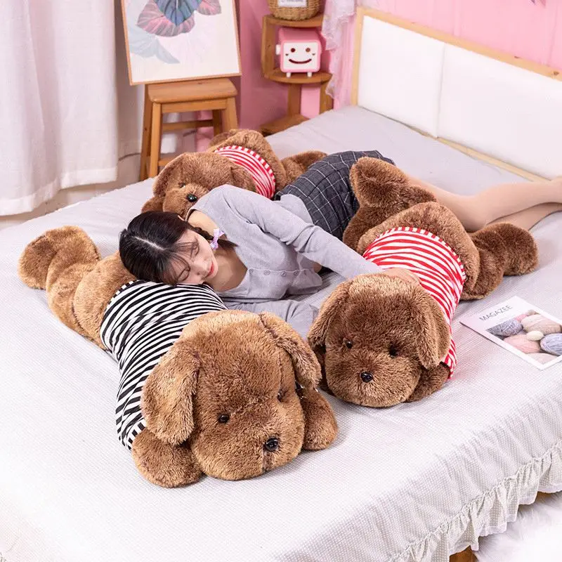 Giant Plush Toy Big Sleeping Dog Stuffed Striped T-shirt Puppy Dog Soft Animal Toy Soft Pillow Baby Girls Birthday Gift Giant Plush Toy Big Sleeping Dog Stuffed Striped T-shirt Puppy Dog Soft Animal Toy Soft Pillow Baby Girls Birthday Gift