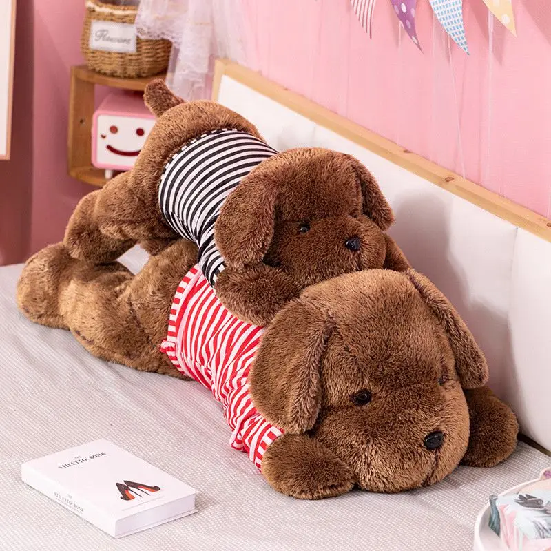 Giant Plush Toy Big Sleeping Dog Stuffed Striped T-shirt Puppy Dog Soft Animal Toy Soft Pillow Baby Girls Birthday Gift Giant Plush Toy Big Sleeping Dog Stuffed Striped T-shirt Puppy Dog Soft Animal Toy Soft Pillow Baby Girls Birthday Gift