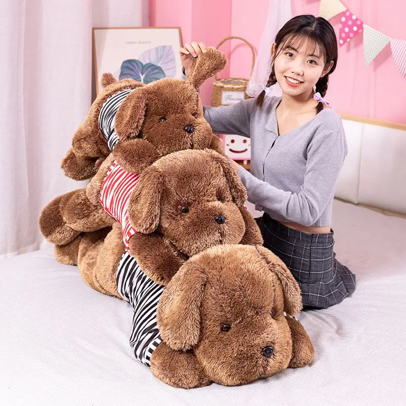 Giant Plush Toy Big Sleeping Dog Stuffed Striped T-shirt Puppy Dog Soft Animal Toy Soft Pillow Baby Girls Birthday Gift Giant Plush Toy Big Sleeping Dog Stuffed Striped T-shirt Puppy Dog Soft Animal Toy Soft Pillow Baby Girls Birthday Gift