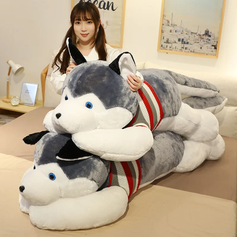 Giant Soft Kawaii Husky Dog Plush Toys Cute Stuffed Animals Long Sleep Pillow Doll For Kids Girlfriend Birthday Gift Giant Soft Kawaii Husky Dog Plush Toys Cute Stuffed Animals Long Sleep Pillow Doll For Kids Girlfriend Birthday Gift
